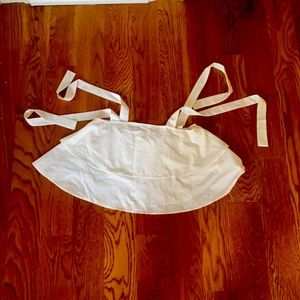 White ruffle tie top